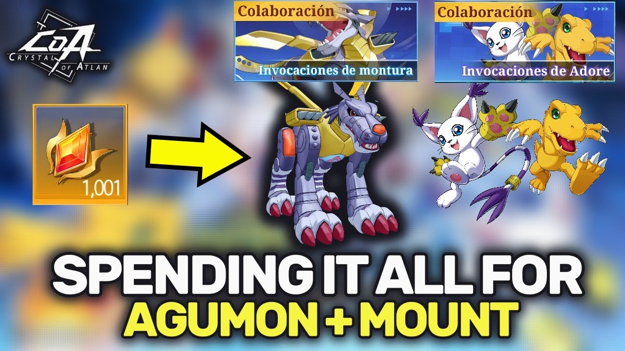 🤑330 PULLS - GASTANDO TODO POR AGUMON + MONTURA DIGIMON EVENT😱 | CRYSTAL OF ATLAN
