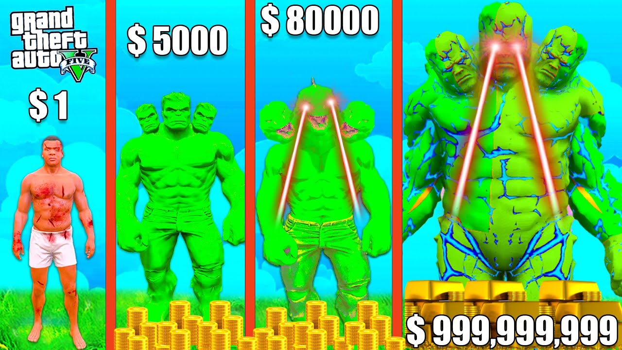 Franklin Purchasing $1 GREEN HULK SUIT to $1,000,000,000 GIANT GREEN HULK in GTA 5!
