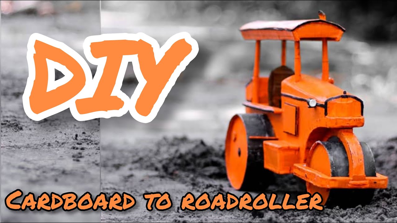 How to make a  MINIATURE ROAD ROLLER from CARDBOARD