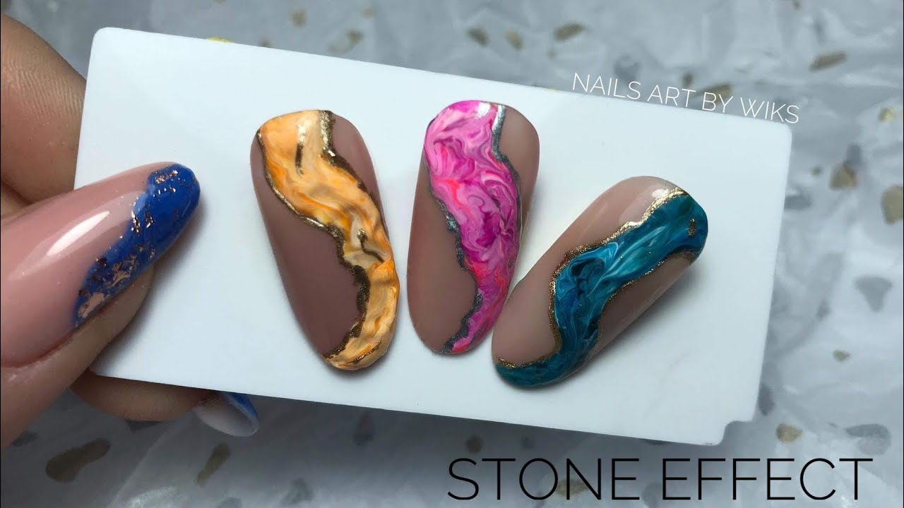 Stone effect na paznokciach  | Stone Effect Nails  💅🏻| Nails art by Wiks