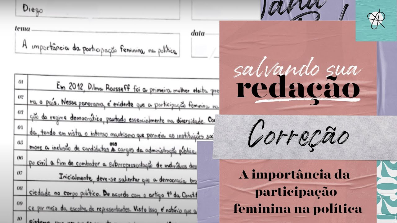 Corrigindo sua redação |  A importância da  participação feminina na política