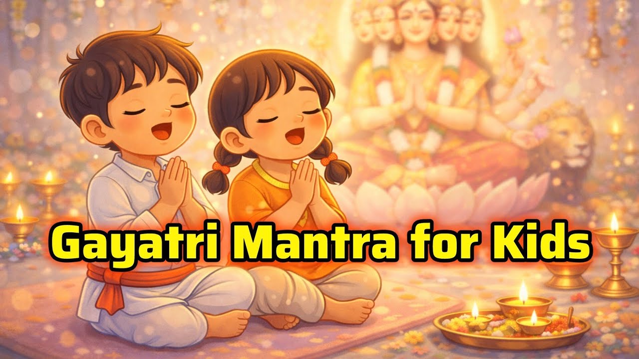 Morning Prayer for Kids | Gayatri Mantra with Cute Animation #gayatrimantra 