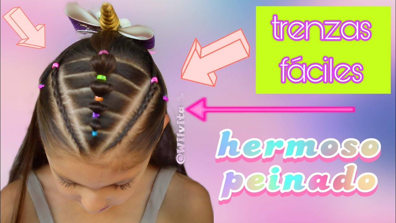 🔴 Peinado con ligas y trenzas / Peinados fáciles y rápidos WILVITA