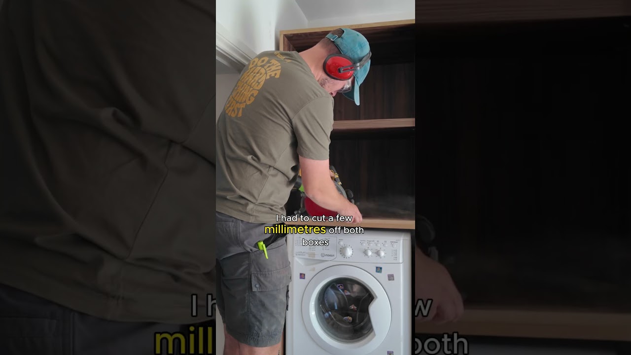 You would not believe the effort - Washing machine cabinet #diy #homerenovation #woodworking
