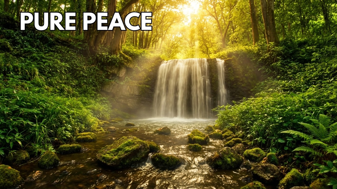 Peaceful Night Waterfall White Noise | Nature Waterfall Scene for Deep Sleep 🌙😴