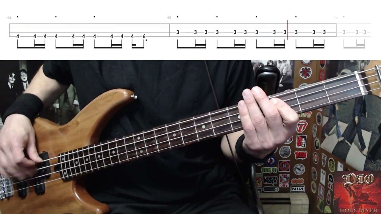 Holy Diver By Dio - Bass Cover with Tabs Play-Along