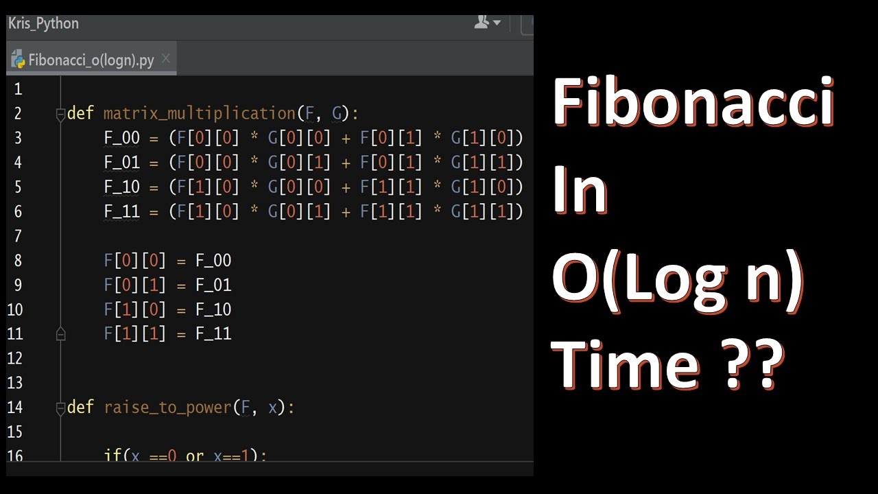 Find Nth Fibonacci Number Using Python in O(log n) Time??
