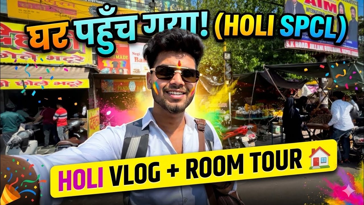 Ghar poch gya holi vlog + room tour 😍