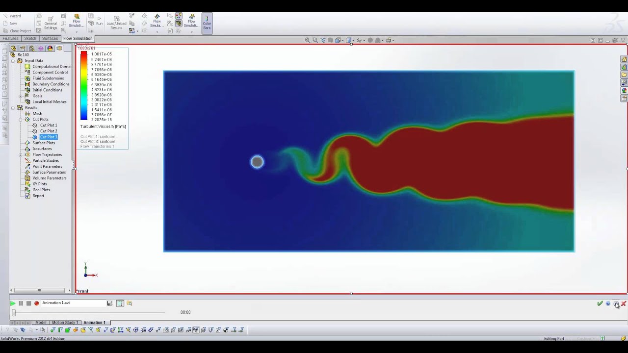 Transient flow analysis in SolidWorks Flow Simulation