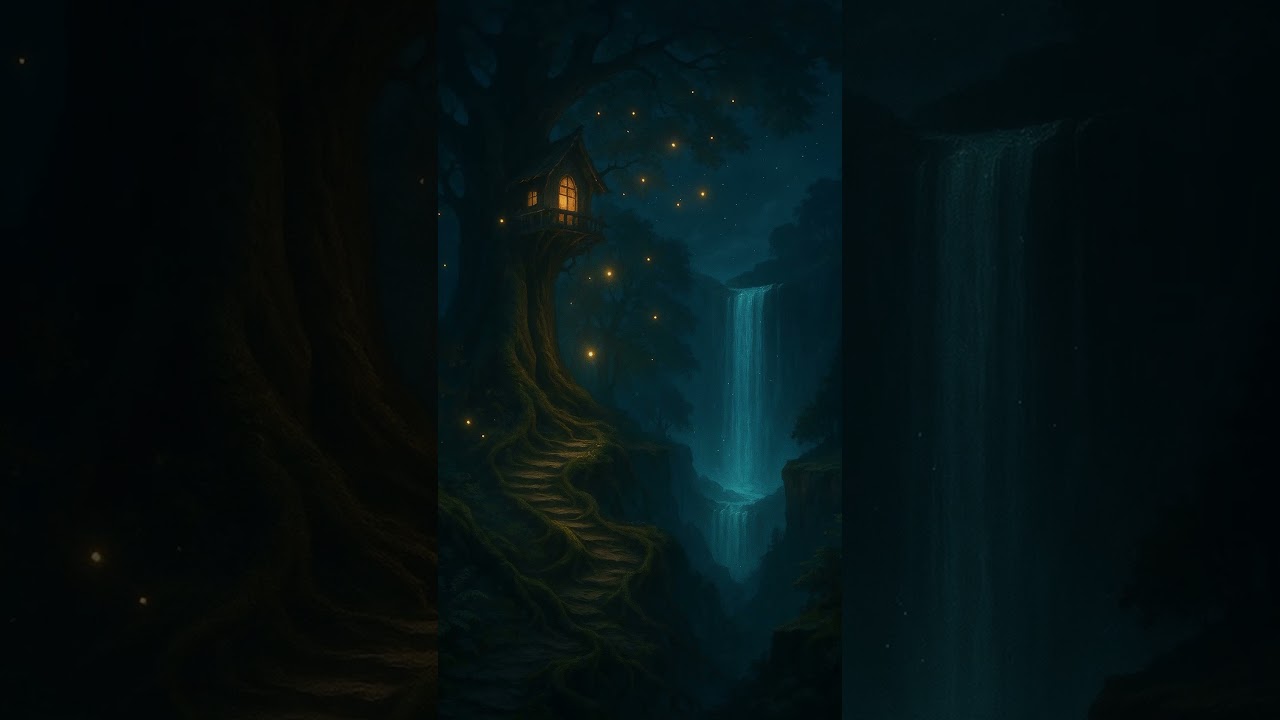 Enchanted Forest ✨ Glowing Portal, Moonbeam Pond & Treehouse Waterfall