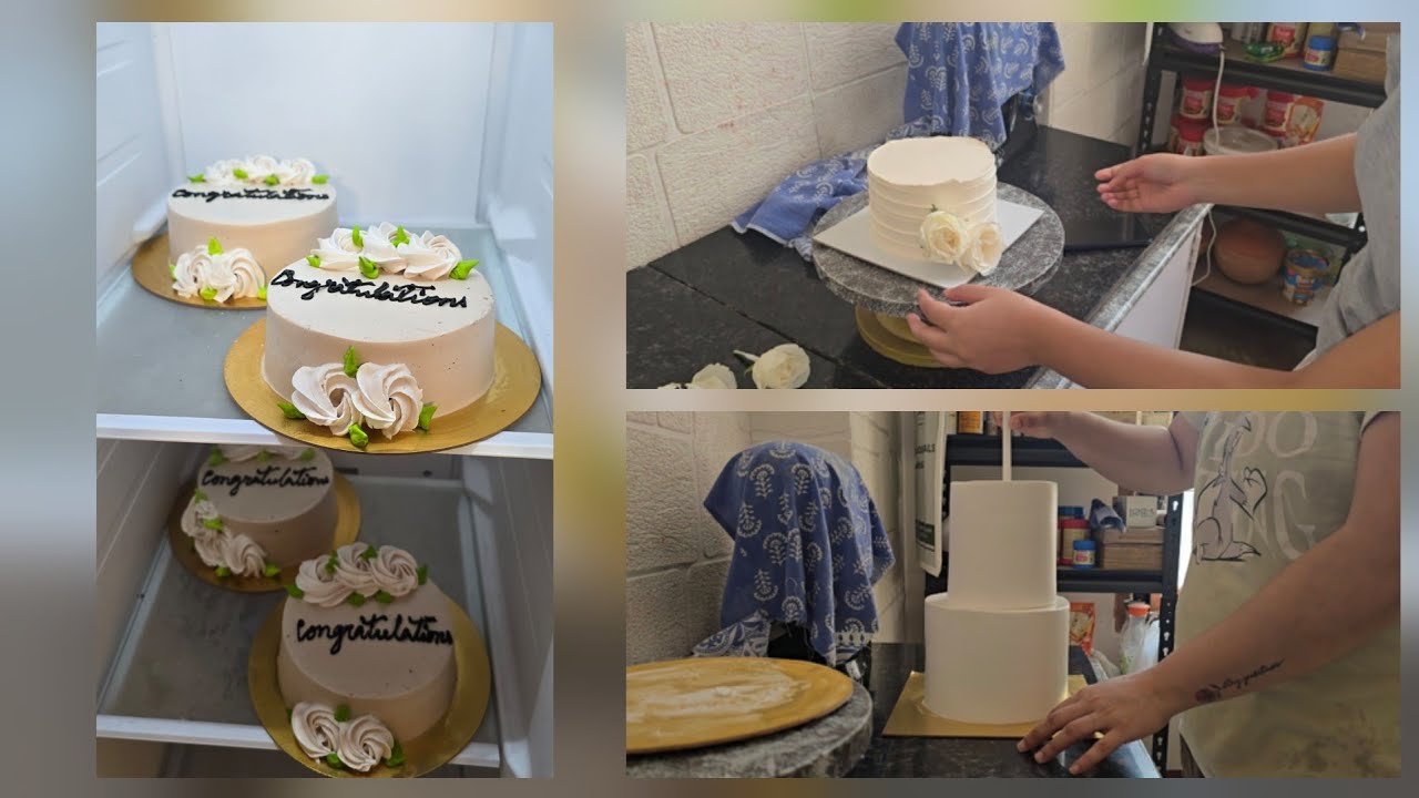 Simple and elegant wedding cake|hectic day in baker's life|vlog5