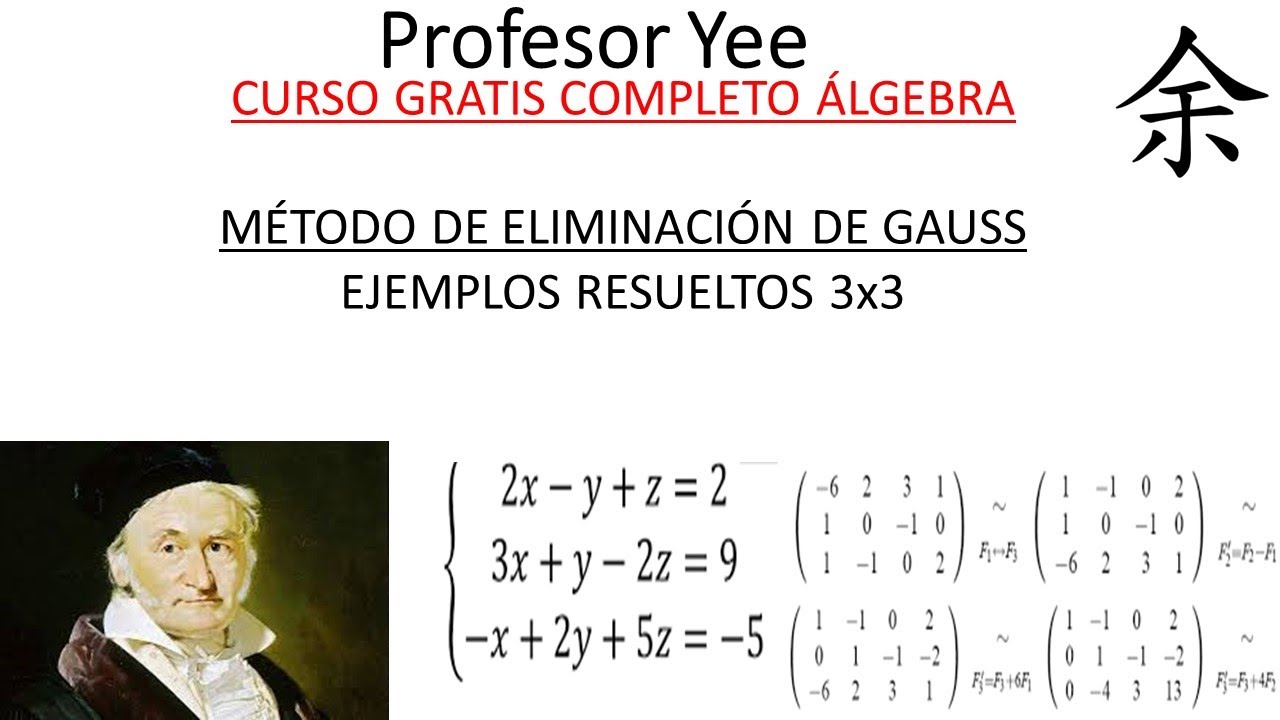 Método de Gauss para SEL de 3x3.- Profesor Yee