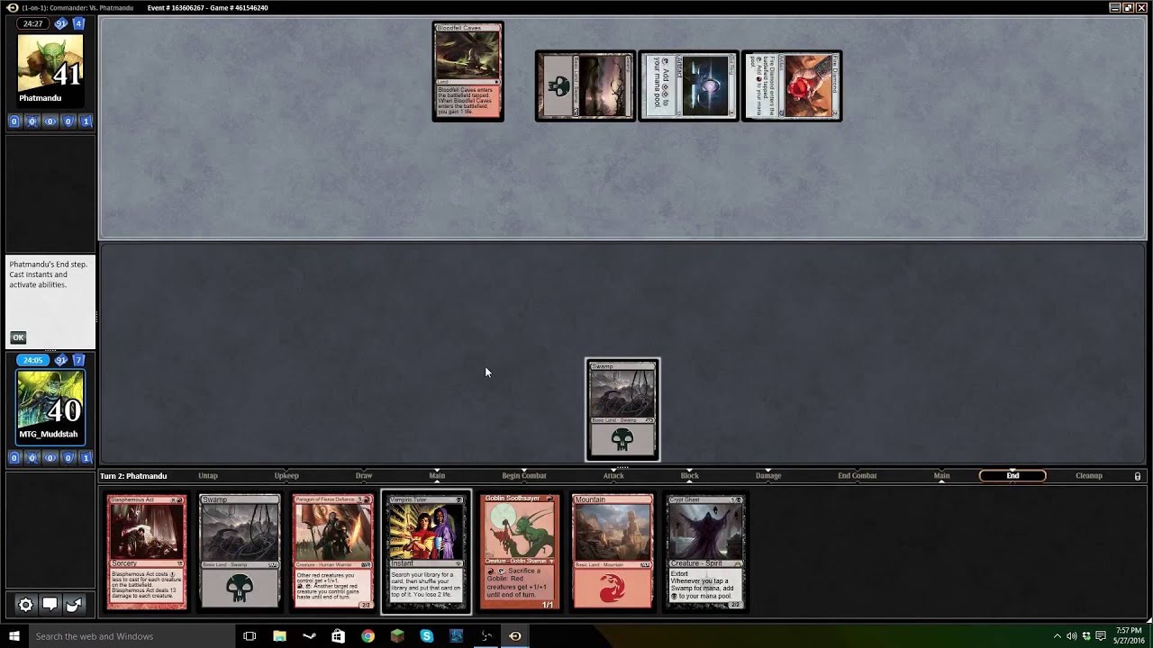 MTGO Match-Up: Grenzo, Dungeon Warden vs Rakdos, Lord of Riots EDH / CMDR gameplay video