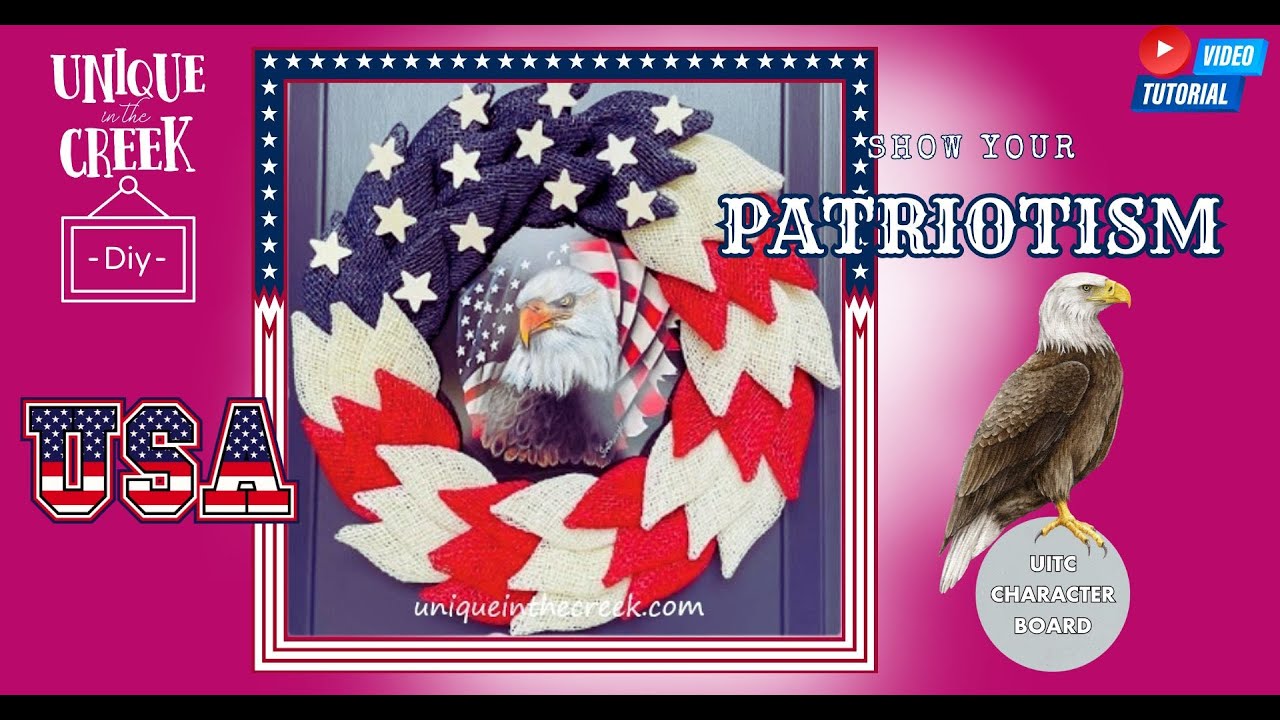 Patriotic Eagle Wreath Made Easy! UITC Character Board and a Vinyl | DIY Tutorial