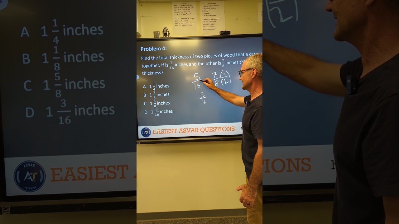 ASVAB Math, Как складывать дроби с разными знаменателями #математика #asvabmath