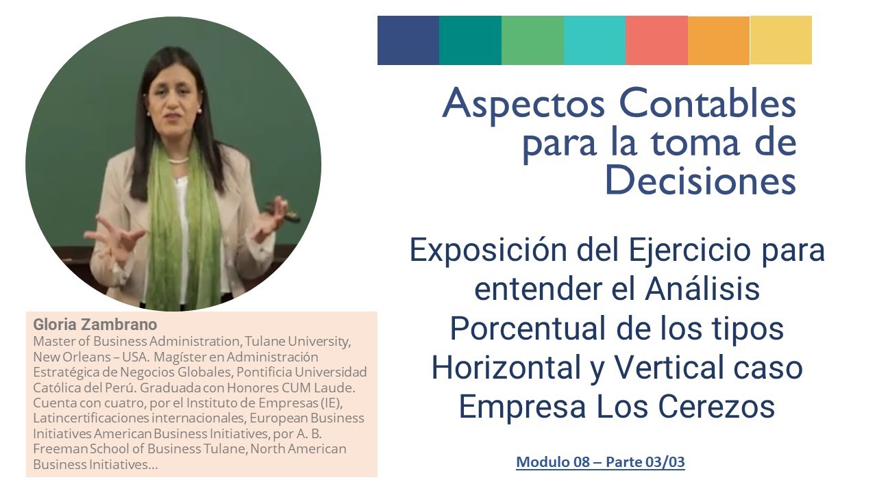 Exposición del Ejercicio para entender el Análisis Porcentual de los tipos Horizontal y Vertical cas