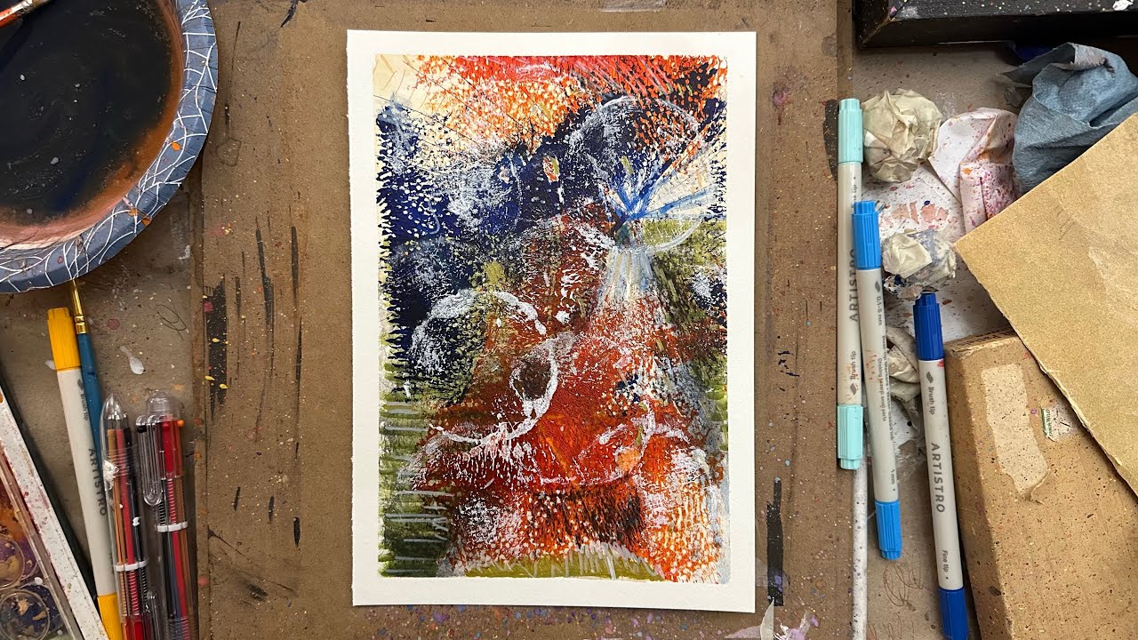 Open Studio Livestream 45 Abstract Mixed Media      No Plan Just Making Marks