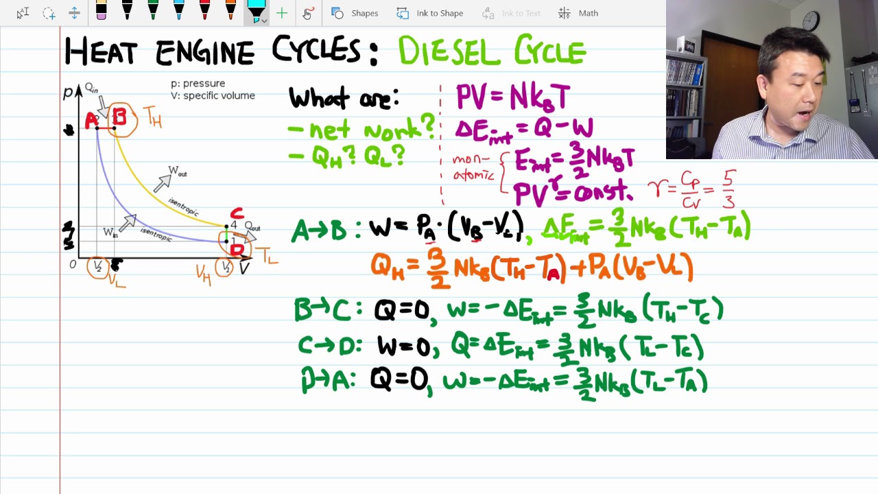 Heat Engine Cycle Example, Diesel Cycle