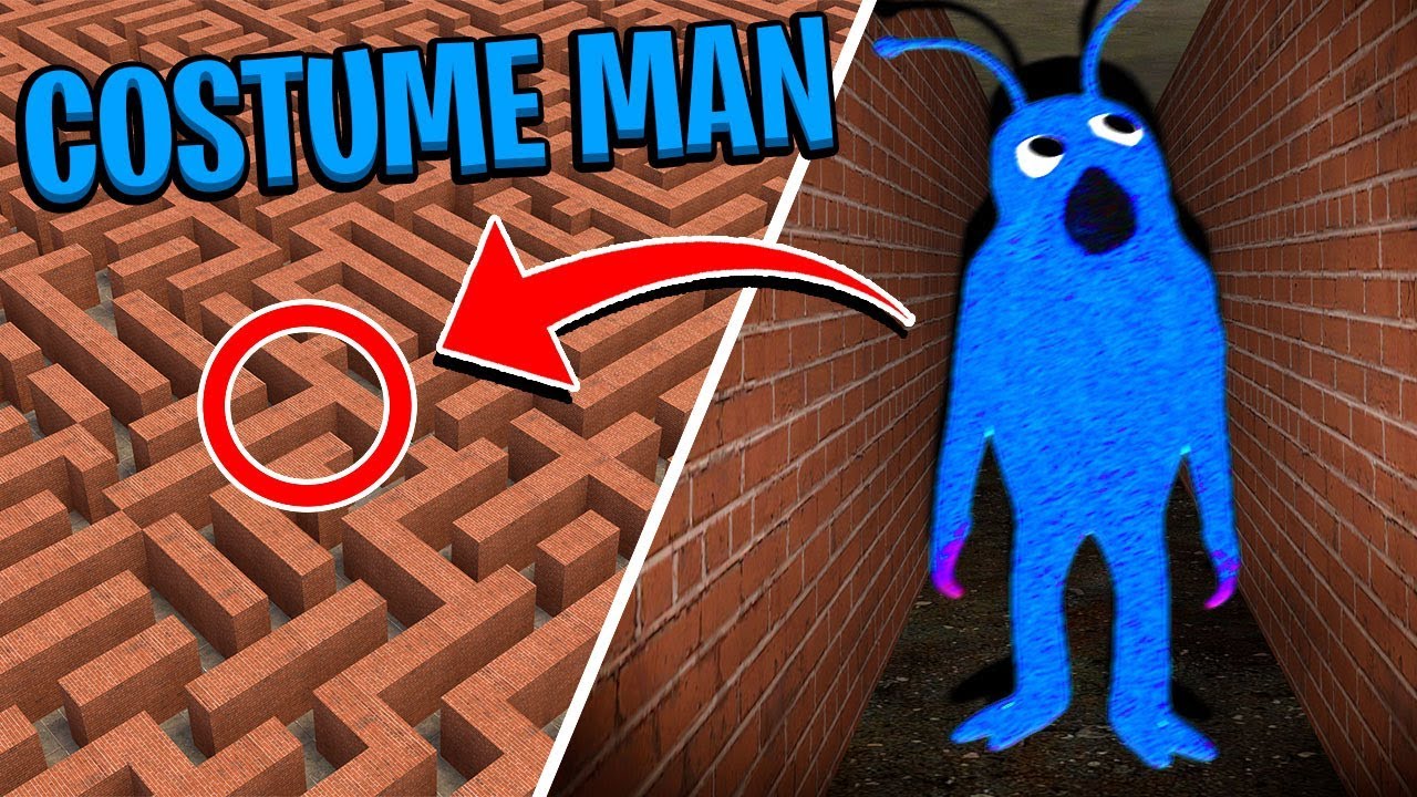 Stuck in a MAZE with SCARY COSTUME MAN! - Multiplayer Garry's Mod Gameplay