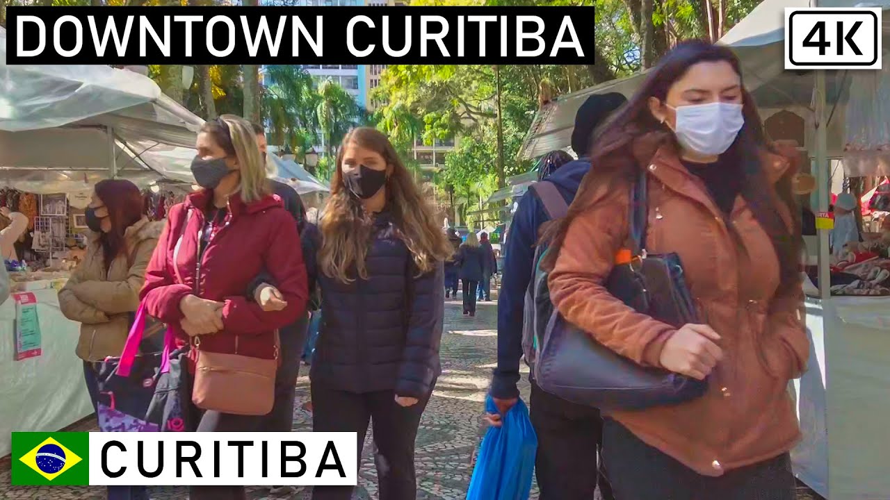 Прогулка по центру Куритибы 🇧🇷 Парана, Бразилия |【4K】2021