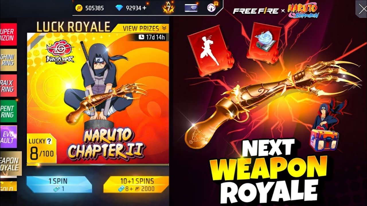 Вы видели следующий NARUTO WEAPON ROYALE 🔥😍 | СЕГОДНЯШНЕЕ ОБНОВЛЕНИЕ FREEFIRE | НОВЫЕ СОБЫТИЯ FF ...