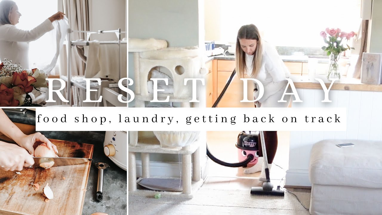 OCTOBER RESET DAY | getting back on track, food shop, organising, laundry day, slow cooker meal prep