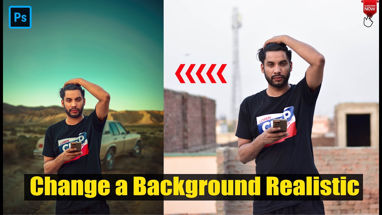 How To Edit Photo Outdoor Photo Background Change Realistic photoshop tutorial اردو / हिंदी`
