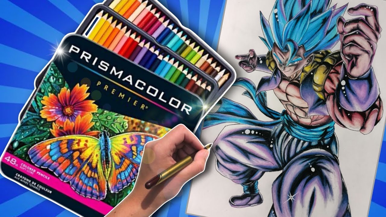 PROBANDO POR PRIMERA VEZ LOS PRISMACOLOR PREMIER [GOGETA SSJ BLUE]