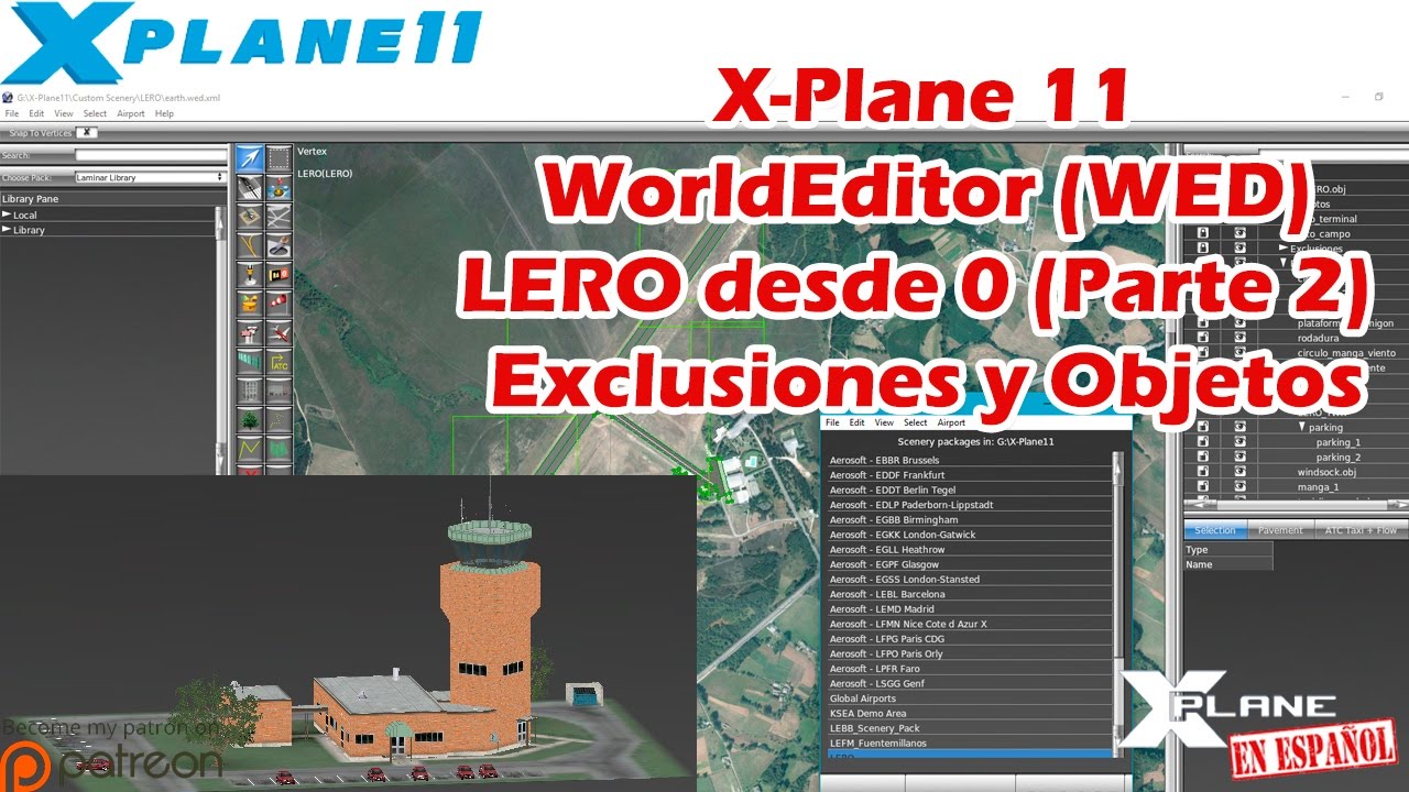 X-Plane 11 - WED - LERO desde 0 (Parte 2) - Exclusiones y Objetos