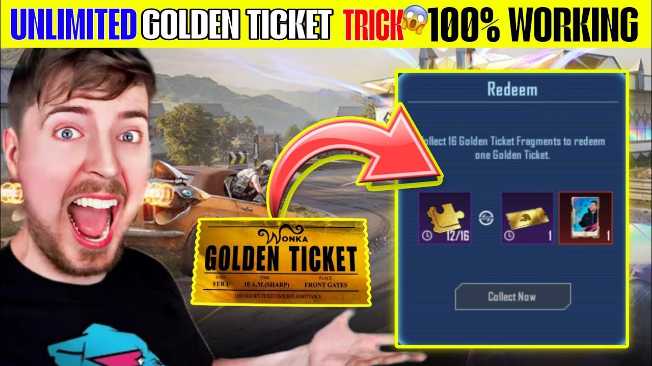 Unlimited😱Mr Beast Golden Ticket🎫 |Easy Trick 100% Working|[Pubg 4.3 Update]#mrbeast #pubgmobile 