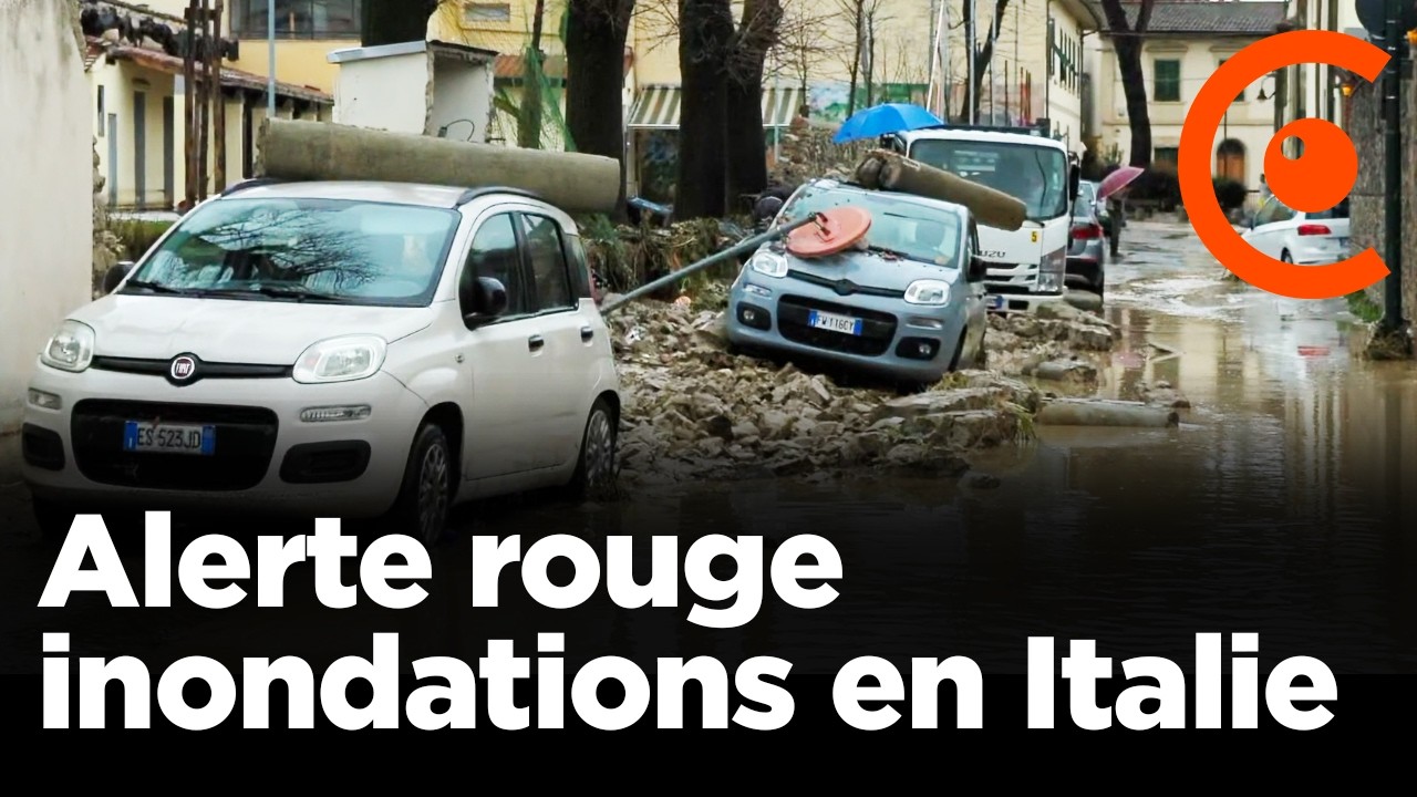 Inondations en Italie : les rues transformées en torrent en Toscane et à Florence - 14/03/2025