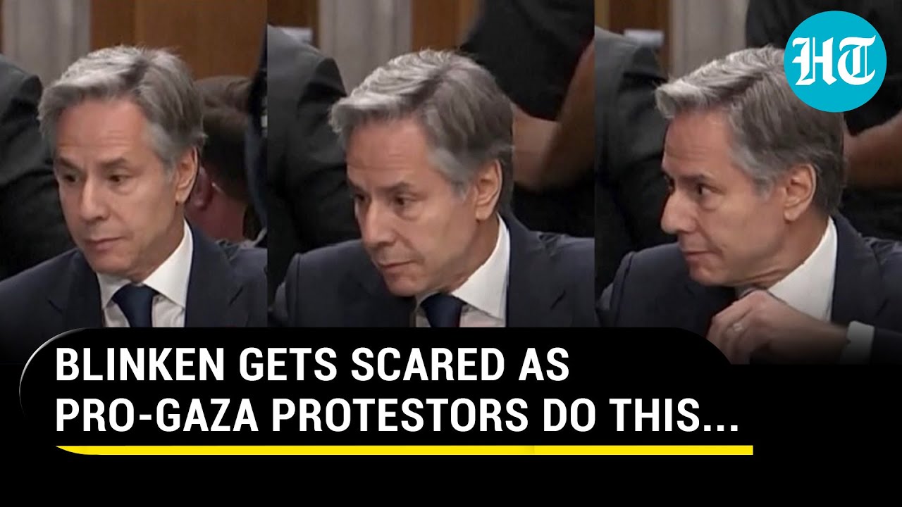 On Cam: Blinken Gets Scared As Pro-Gaza Protestors Interrupt Congress Hearing With… | Israel | USA