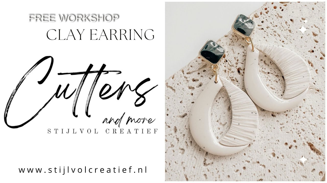 Polymer Clay earring free tutorial from www.stijlvolcreatief.nl