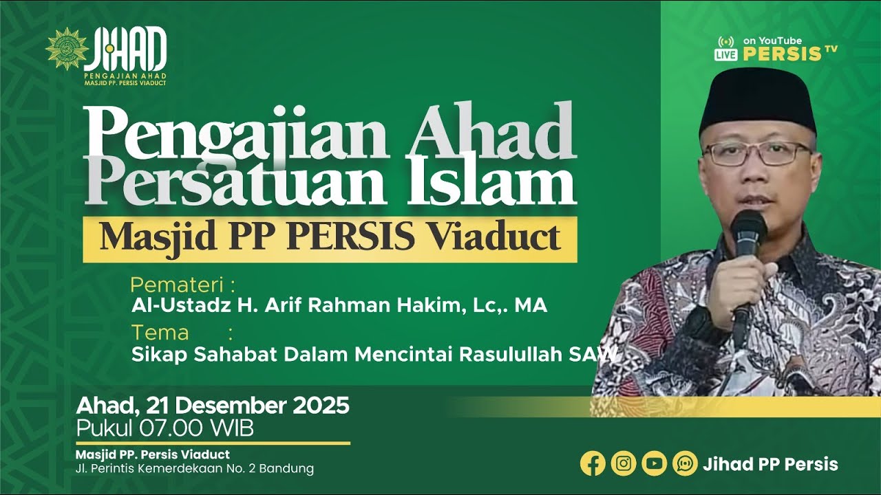 Sikap Sahabat Dalam Mencintai Rosulullah SAW Oleh : Al-Ustadz H. Arif Rahman Hakim, Lc,. MA