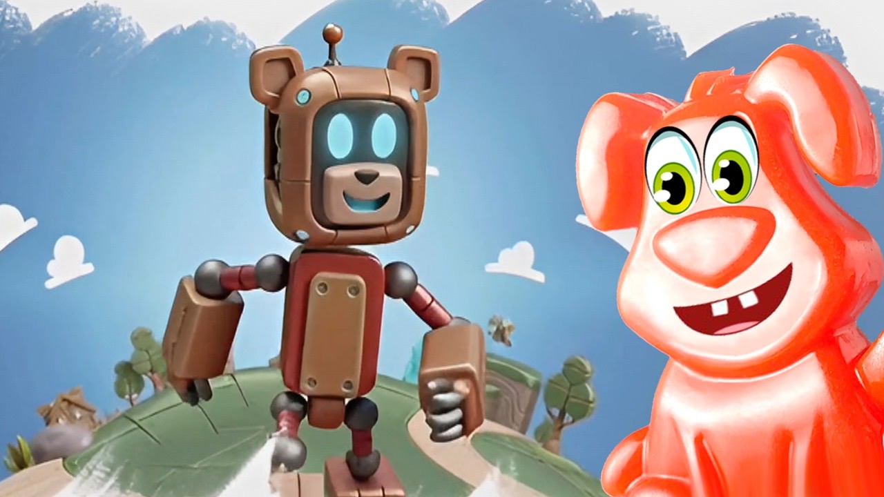 Робот-медведь против робота-Йети. Желейный пёс Стасик играет в Super Bear Adventure.