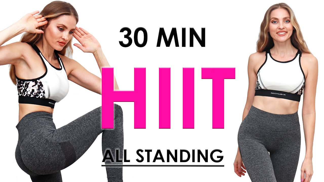 30 Min HIIT LOW IMPACT, NO REPEAT, ALL STANDING, NO JUMPING Workout / Warm Up & Cool Down Included