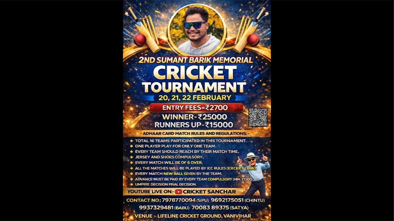 LIVE🛑DAY-3🔥2nd SUMANT BARIK MEMORIAL CRICKET TOURNAMENT-2026🏏VANI VIHAR #cricketsanchar #cricket