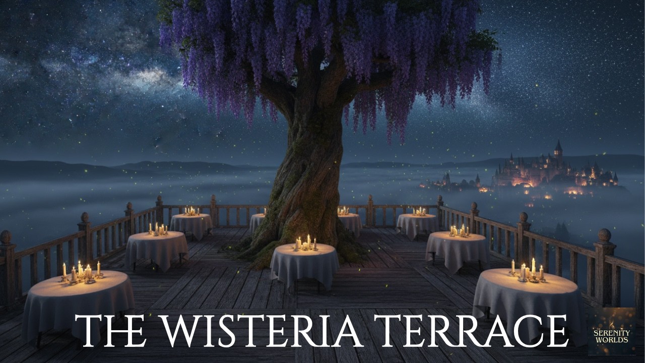 Serenity Worlds: The Wisteria Terrace .🌟Magical Starry Nigth Deep, Sleep And Relaxation