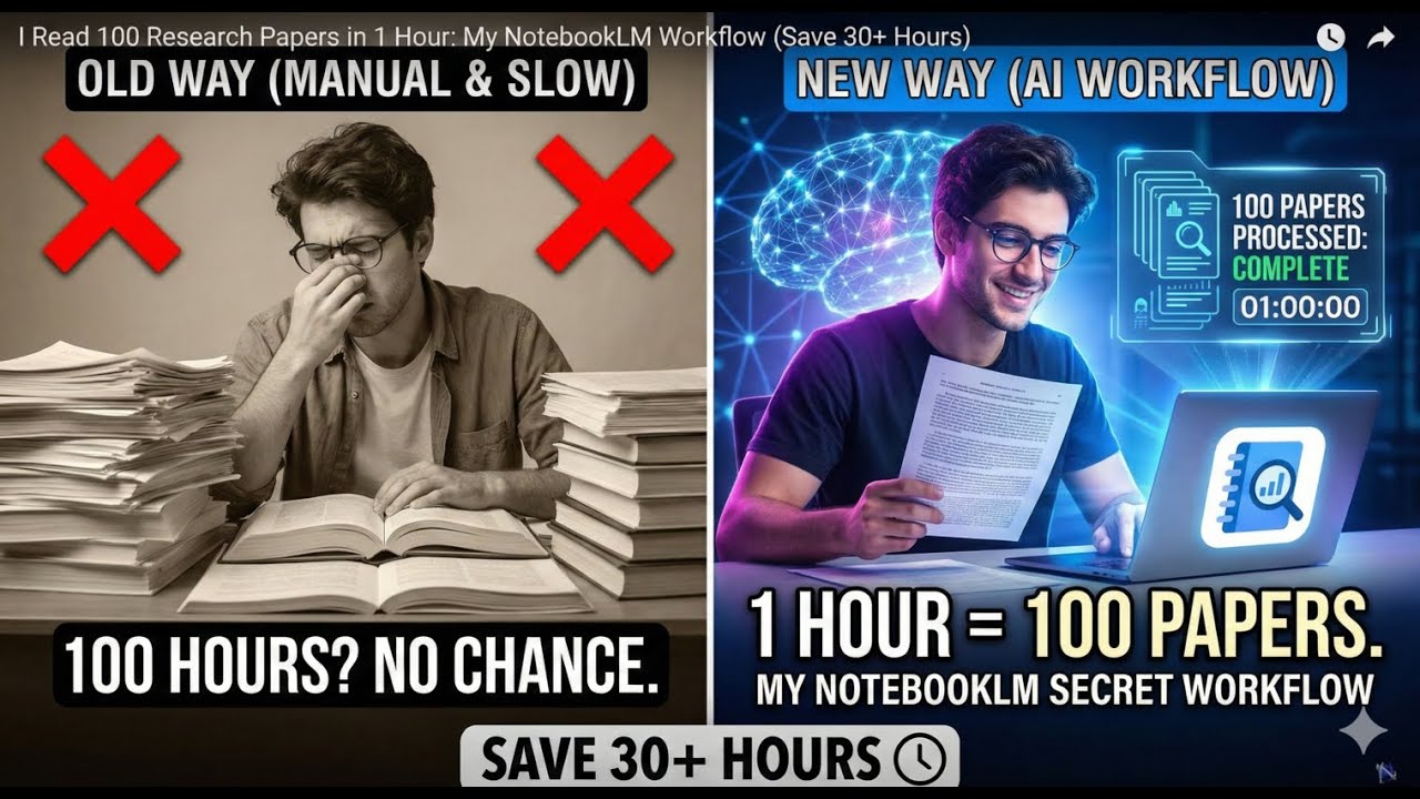 I Read 100 Research Papers in 1 Hour: My NotebookLM Workflow (Save 30+ Hours)