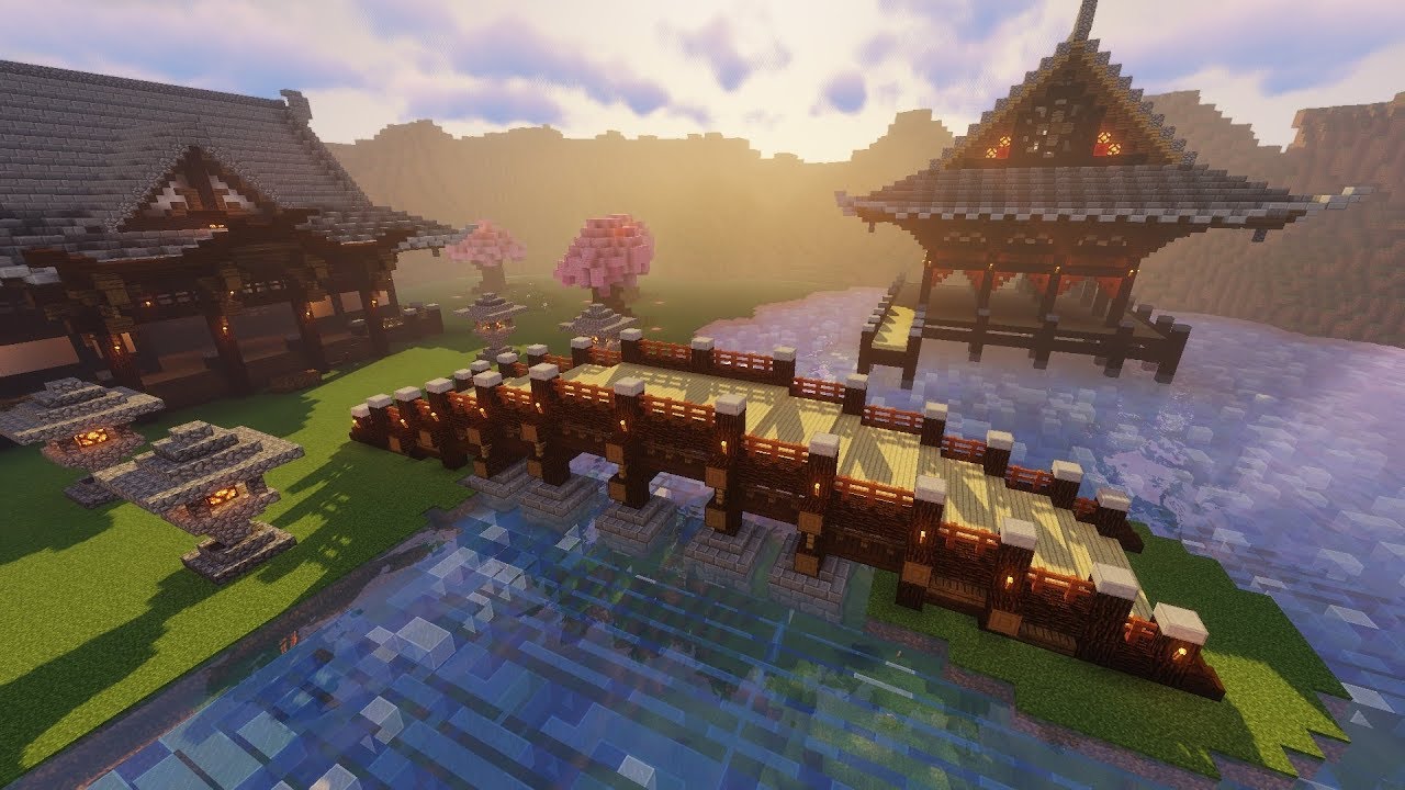 Minecraft Japanese style 日式建築教學 - 日式木橋(和風橋)