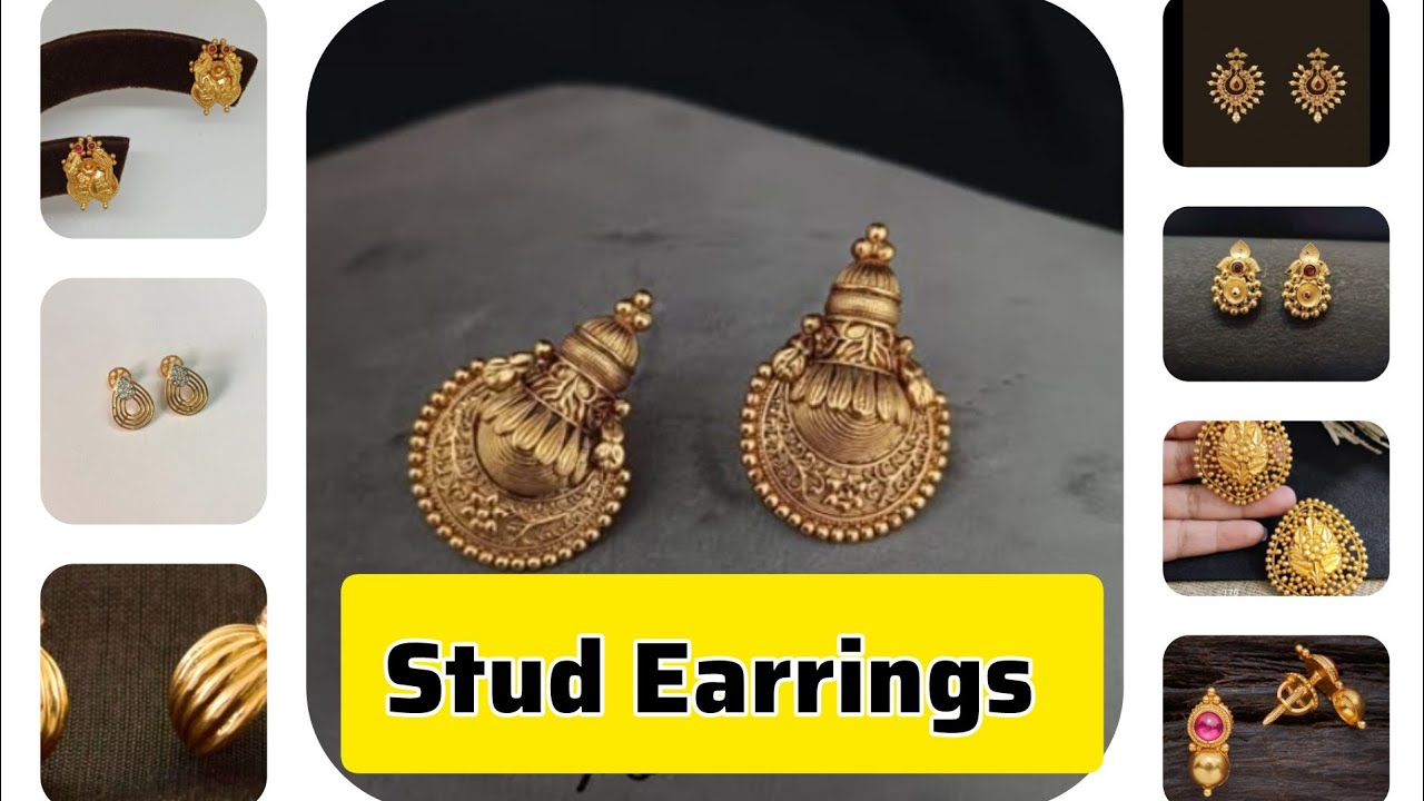 Unique Gold Stud Earrings ❣️❣️