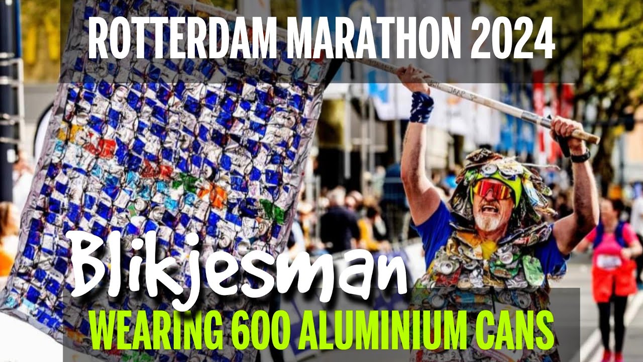 Rotterdam Marathon 2024.. wearing trash (600 aluminium cans) #blikjesman