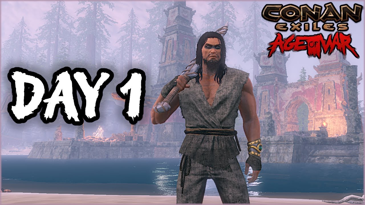 DAY 1 Permadeath on a PvP Server - Conan Exiles