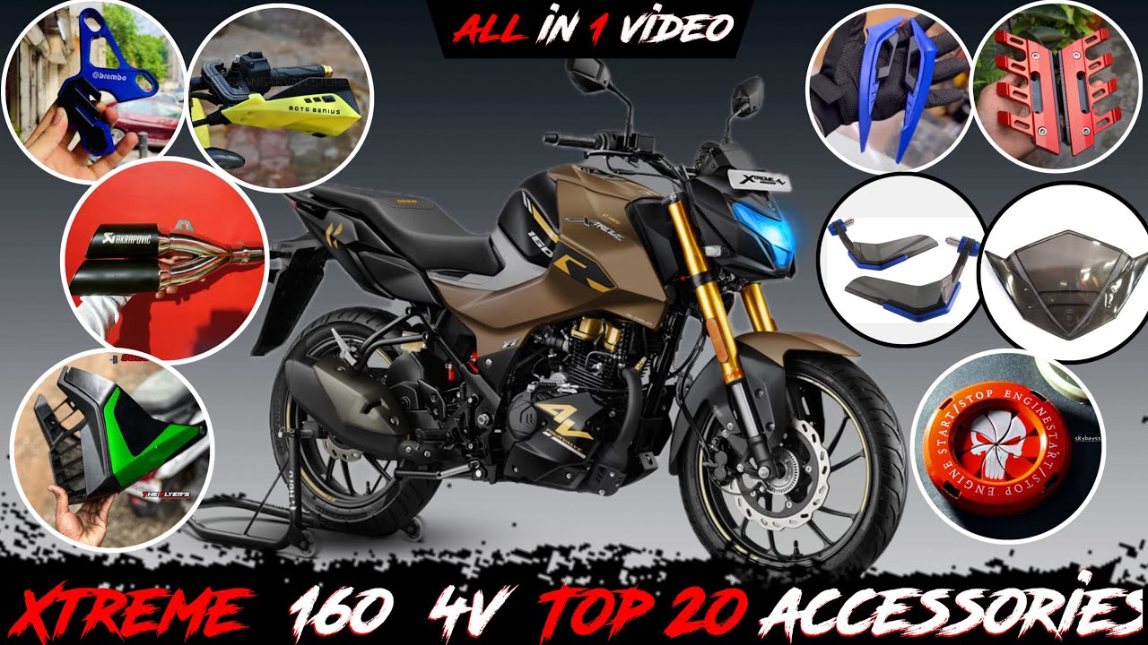 Hero xtreme 160R 4v 2024 full modification & accessories🔥 xtreme 160 4v mirrors,lever gyards,visor