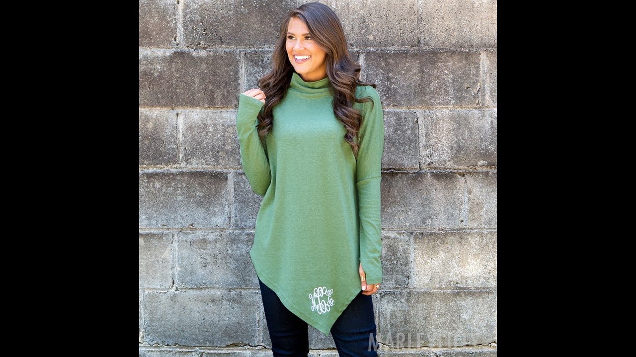 *NEW* Monogrammed Asymmetrical Turtleneck Tunic