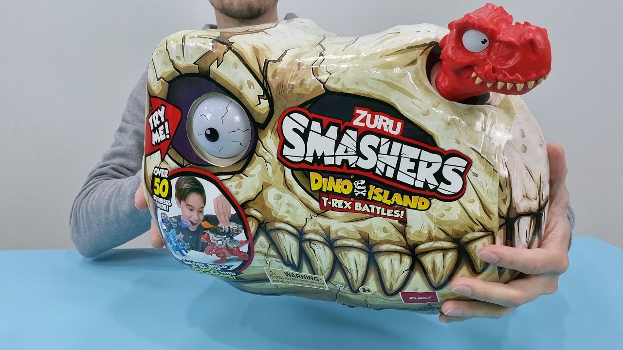 Распаковка Zuru Smashers: Битвы тираннозавров на острове Дино! 50 сюрпризов Динозавры АСМР
