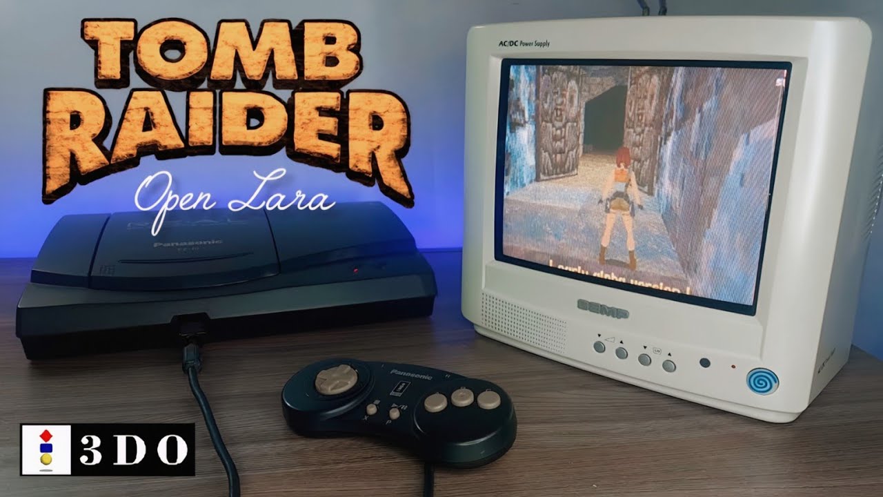 Tomb Raider (Open Lara) - 3DO Gameplay - CRT
