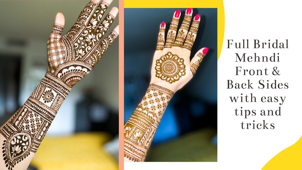 HOW TO APPLY DULHAN MEHNDI FOR BOTH SIDES OF HANDS FULL DETAILED VIDEO WITH TIPS AND TRICKS
