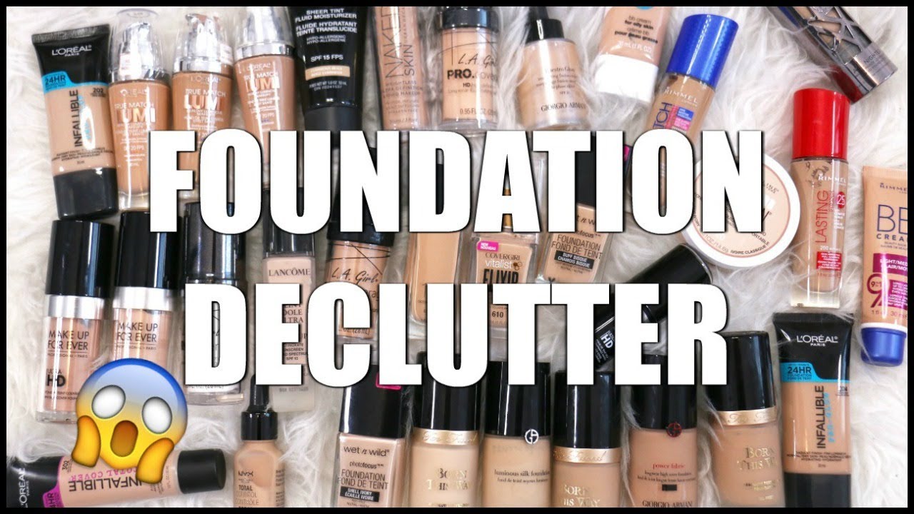 Decluttering Makeup Collection 2017 || Foundation Declutter & Purge