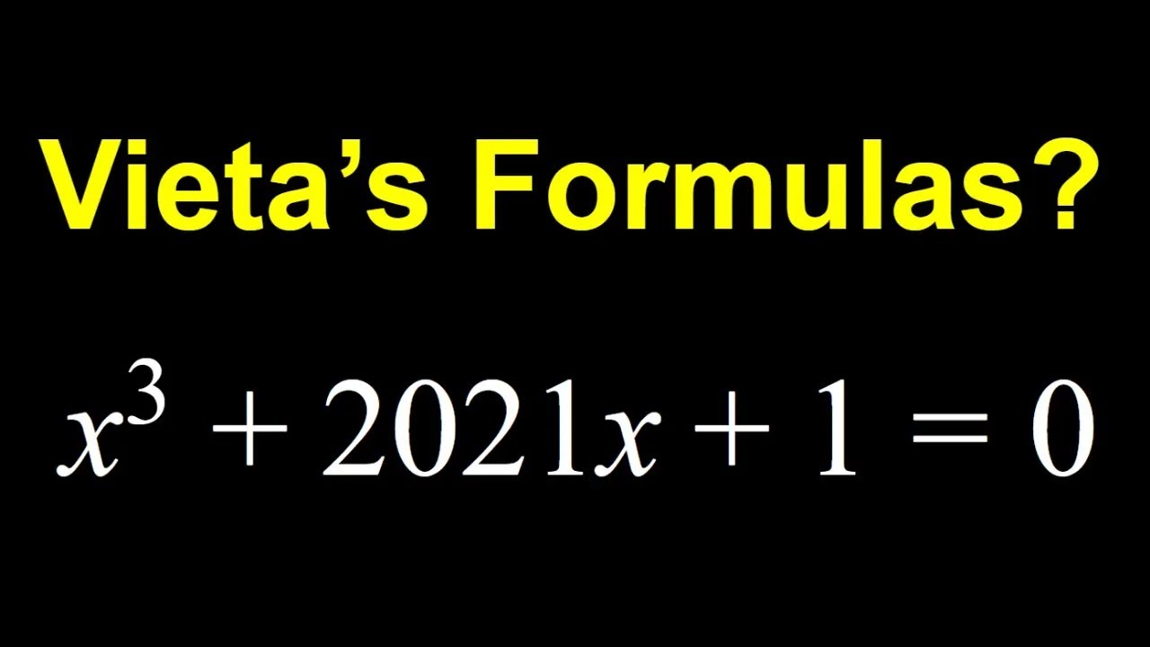 Using Vieta's formulas In a Cubic Equation